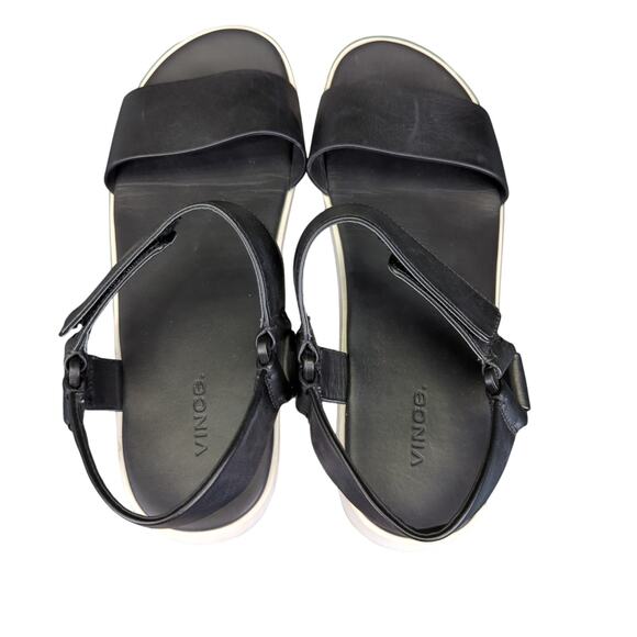 Vince Blyton Black Leather Walking Sandals Women's Size 10 Open Toe Gorpcore - Picture 6 of 8